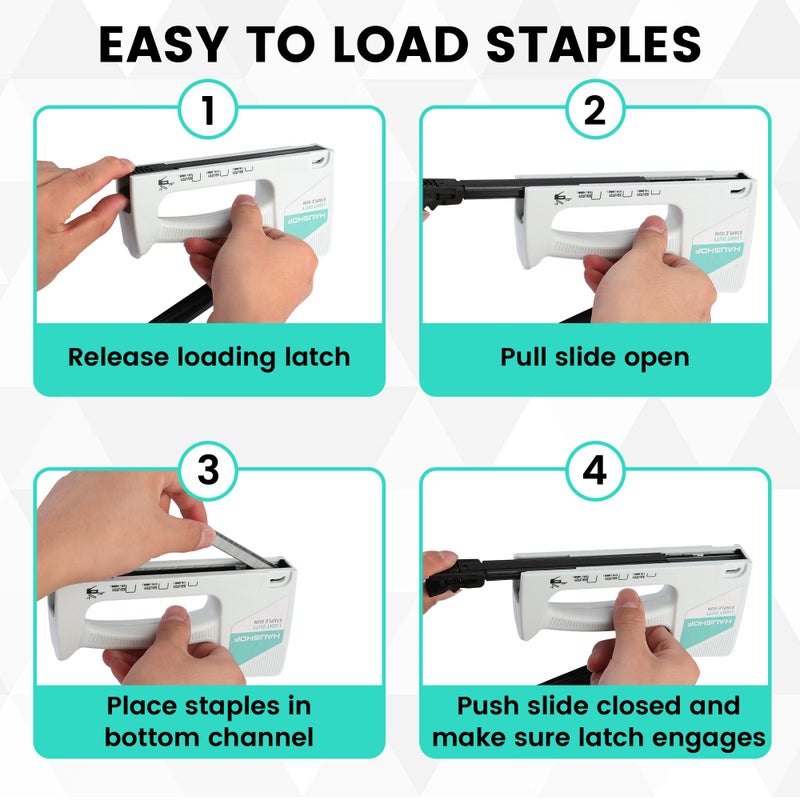 HAUSHOF Light Duty Staple Gun, Upholstery Staple Gun with 800PCS JT21 Staples and Stapler Remover, Fits JT21 Staple of 1/4'', 5/16'' & 3/8'', Used for Wood, Classroom, Crafts, DIY, Decoration (White) - Image 4